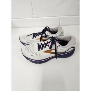 Brooks Women's Ghost 15 Neutral Running Shoes, Sz 8.5 Spa Blue/Neon Pink/Copper